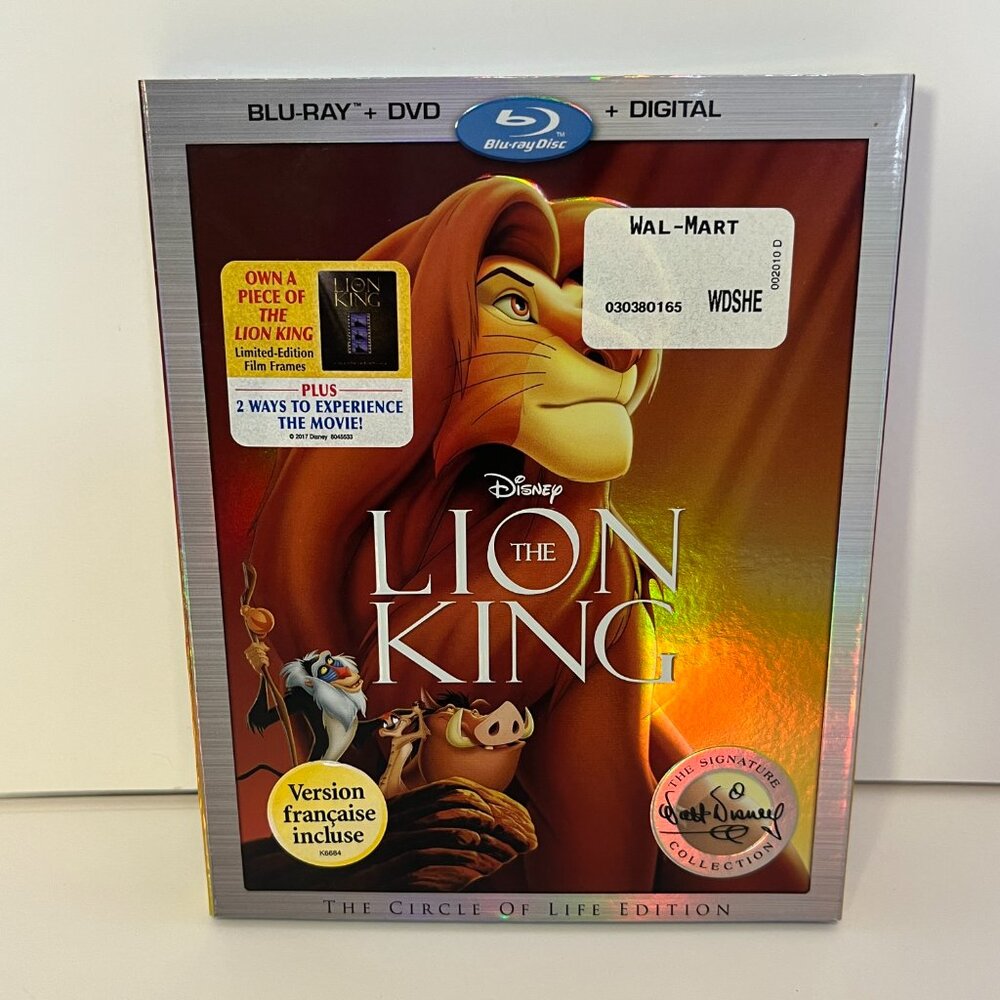 5/$25 Disney The Lion King Signature Collection Blu Ray + DVD Movie Combo 2017